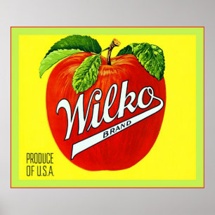 Póster Etiqueta da caixa da fruta do vintage