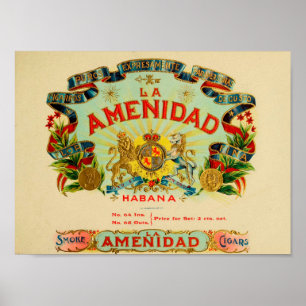 Póster Etiqueta da Caixa de Cigarro Vintage