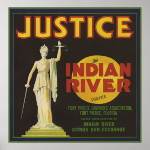 Póster Etiqueta da caixa de Florida de justiça
