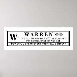 Poster Etiqueta de Aviso Warren