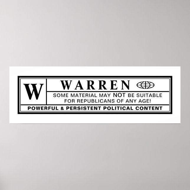 Poster Etiqueta de Aviso Warren (Frente)
