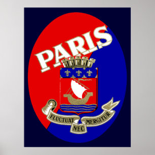 Póster Etiqueta de Bagagem de Paris de 1925