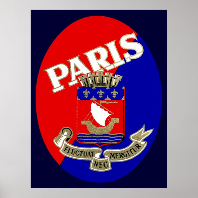 Póster Etiqueta de Bagagem de Paris de 1925 (Frente)