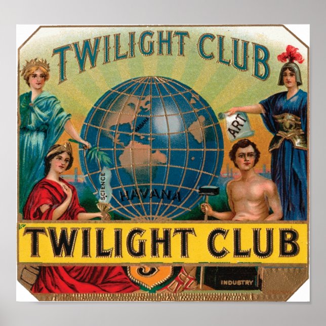 Póster Etiqueta de Cigarro Clube (Frente)