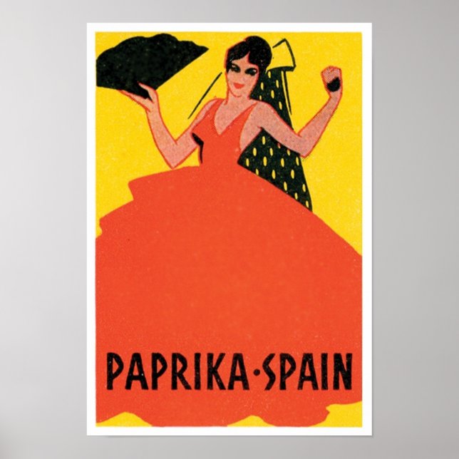 Póster Etiqueta de entrada da Espanha Paprika (Frente)