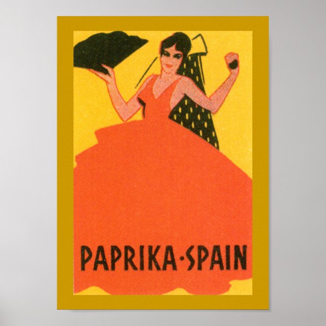 Póster Etiqueta de "Espanha de Paprika" (Frente)