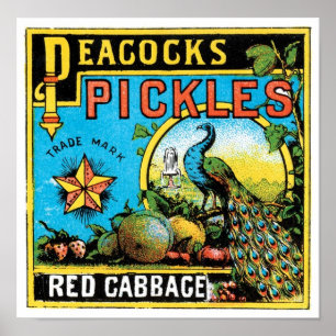Póster Etiqueta de Lixo Vermelho de Pickles