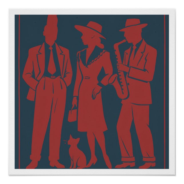 Póster Etiqueta de presentes Zazous (Frente)