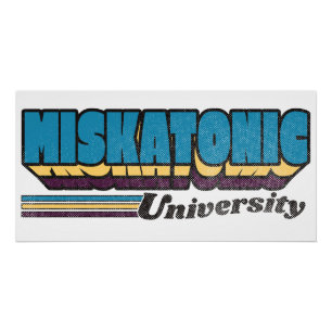 Póster Etiqueta de Retro da Universidade Miskatonic