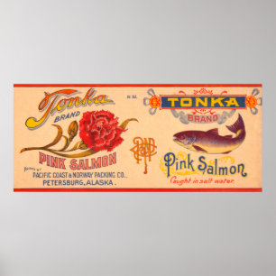 Póster Etiqueta de salmão de Marca Tonka