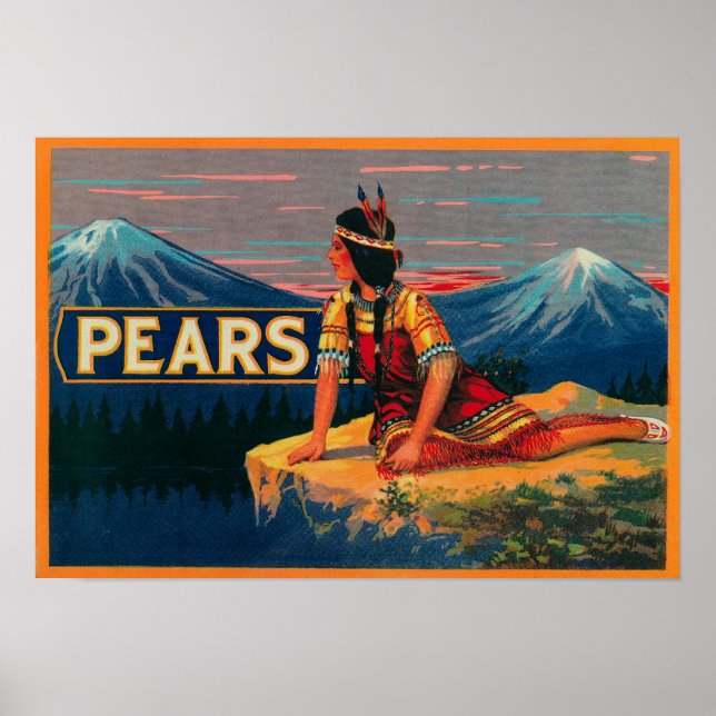 Poster Etiqueta de taxa de estoque de peras (Frente)