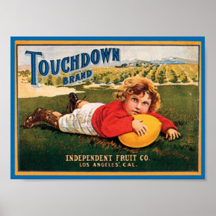 Poster Etiqueta de Taxa de Marca do touchdown