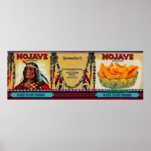 Poster Etiqueta do pêssego do Mojave