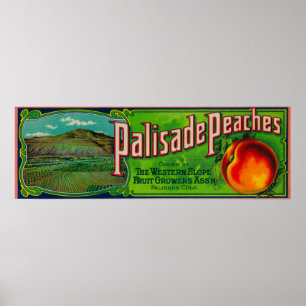 Póster Etiqueta do pêssego do Palisade