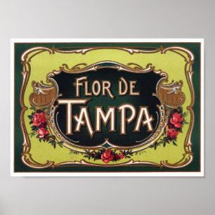 Póster Etiqueta Flor de Tampa Cigar