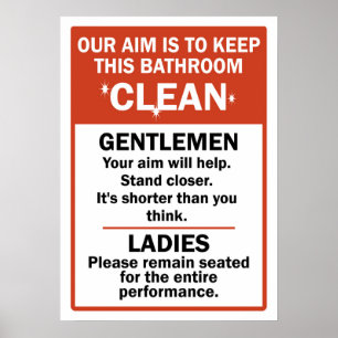 Poster Etiqueta Funny Bathroom