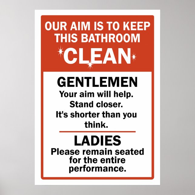 Poster Etiqueta Funny Bathroom (Frente)