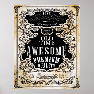 Póster Etiqueta retro do uísque