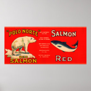 Poster Etiqueta San Francisco dos salmões da marca de