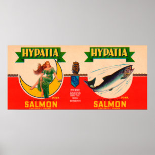 Poster Etiqueta Seattle dos salmões da marca de Hypatia,