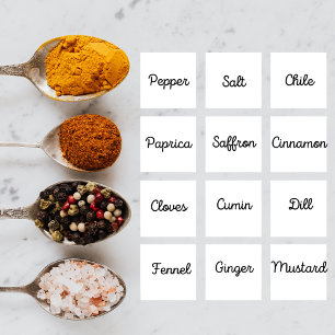 Poster Etiquetas de especiarias para cozinheiros-gourmet