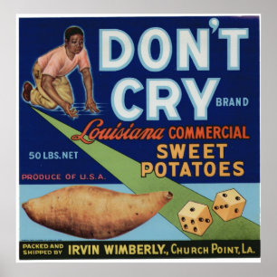 Poster Etiquetas velhas da caixa da fruta das batatas