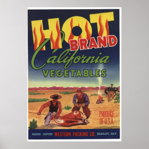 Poster Etiquetas velhas da caixa dos vegetais de