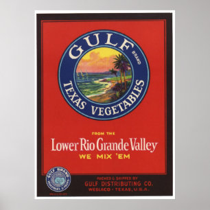 Póster Etiquetas velhas da caixa dos vegetais do vintage