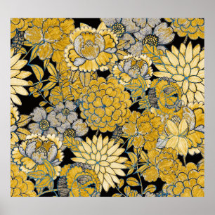 Poster Etnia Floral: Textura de Paisley Criativa.