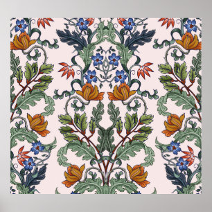 Poster Etnia Tradicional: Vintage Decorative Floral