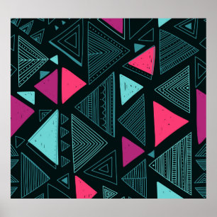 Poster Etnia Tribal Boho: Doodle Vintage.