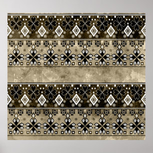 Poster Étnica Boho Grunge: Padrão Colorido