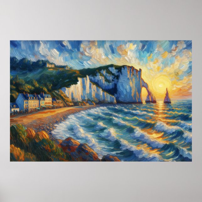Poster Etretat Oil Painting (Frente)