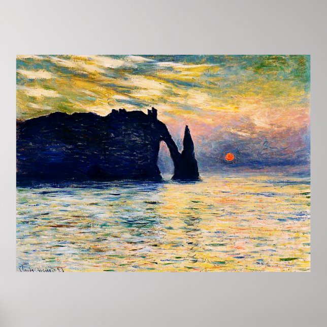 Poster Etretat, Sunset, 1883 (Frente)