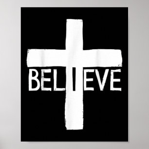 Poster Eu Acredito Cruz Deus Jesus Fé Religiosa Cristã