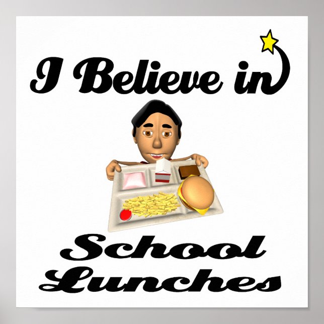 Póster eu acredito em almoços na escola (Frente)