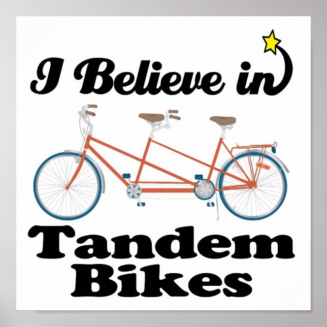 Poster eu acredito em bicicletas tandem (Frente)