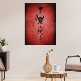 Poster Eu Acredito em Mim Símbolo Trader Vermelho Carmesi