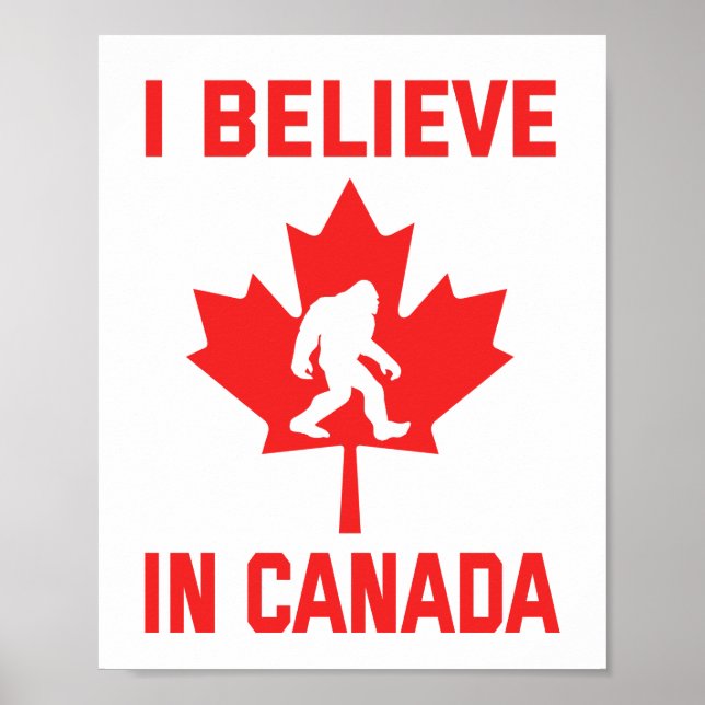 Poster Eu Acredito no Canadá - Funny Bigfoot     (Frente)