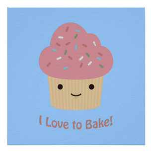 Póster Eu adoro Assar! Cupcake