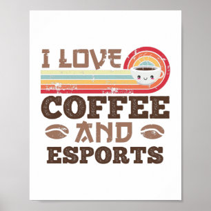 Poster Eu adoro café e esporte... - Presente Retrosolar.