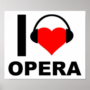 Poster Eu Adoro Cartaz Divertido de Ópera