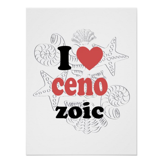 Póster Eu adoro cenozoico, citação engraçada para cientis (Frente)