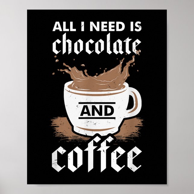 Poster Eu Adoro Chocolate E Café (Frente)