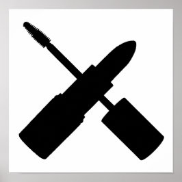 Póster Eu Adoro Compensar Lipstick Mascara Cosméticos Maq