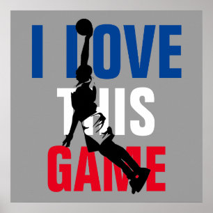 Póster Eu Adoro Este Jogo De Basquete Motivado