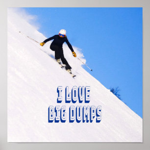 Poster Eu Adoro Grandes Descidas De Esqui De Neve