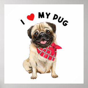 Poster Eu adoro o meu cachorro cãozinho cãozinho cãozi