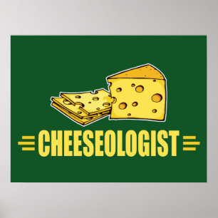 Póster Eu Adoro Queijo! Cheeseologista Engraçado
