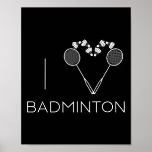 Poster Eu Adoro Treinador Do Jogador Da Equipe Badminton